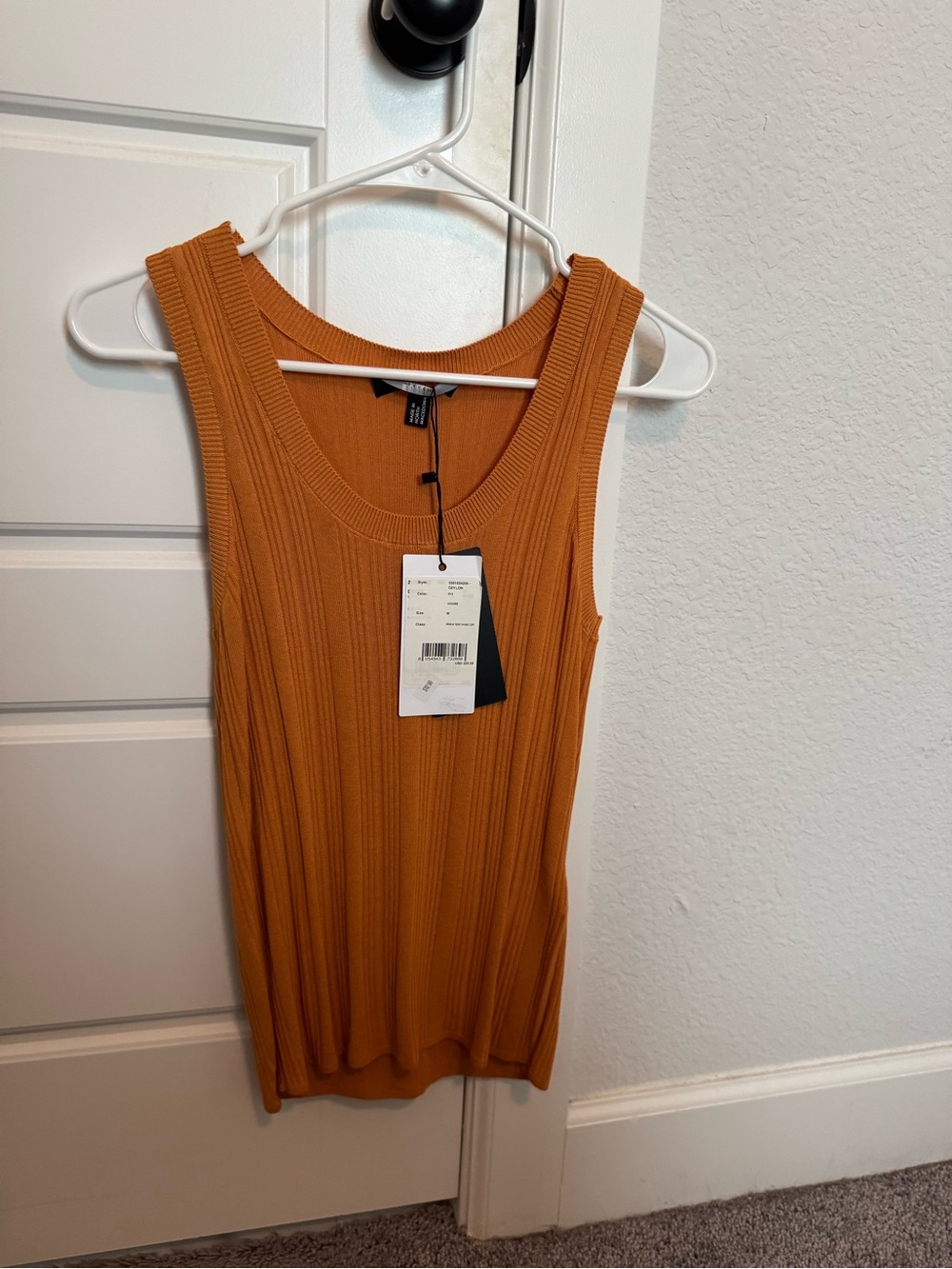 MaxMara Ochre Ribbed Scoop Neck Sweater Tank